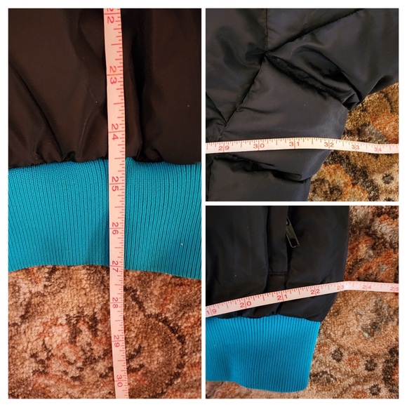 Vintage Columbia Reversible Black & Teal Insulated Down Puffer Jacket - Picture 12 of 12